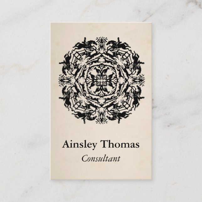 Tarjeta De Visita Caleidoscopio del Equestrian del vintage (Anverso)