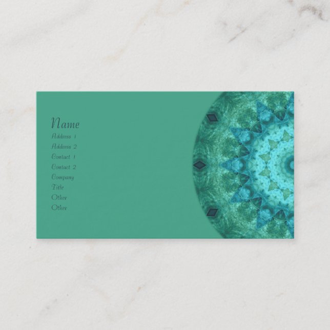 Tarjeta De Visita Caleidoscopio del medallón del océano (Anverso)