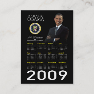 Tarjeta De Visita Calendario 2009 del bolsillo del promo de la
