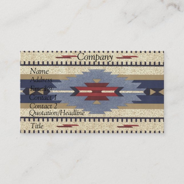 Tarjeta De Visita Calendario 2012 del nativo americano (Anverso)