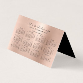 Tarjeta De Visita Calendario 2018 Estudio de belleza azota rosa