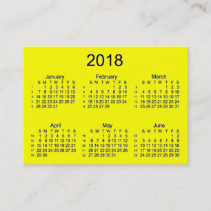 Tarjeta De Visita Calendario Amarillo de 52 semanas 2018, de Janz Bu