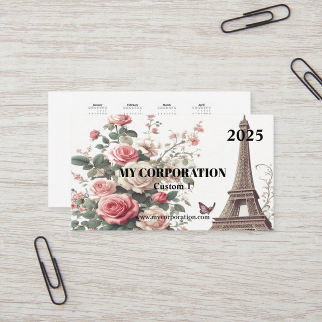 Tarjeta De Visita Calendario de bolsillo 2025 - París (Anverso/Reverso In Situ)
