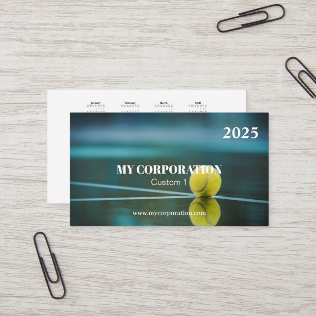 Tarjeta De Visita Calendario de bolsillo de Business Sport 2025 (Anverso/Reverso In Situ)