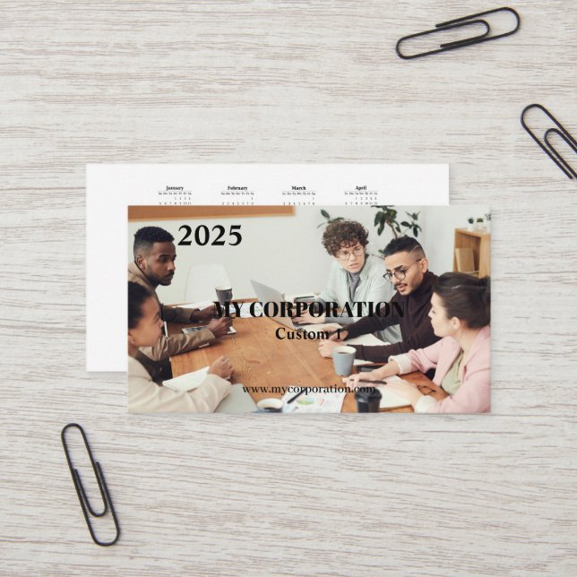 Tarjeta De Visita Calendario de bolsillo de negocios 2025 (Anverso/Reverso In Situ)