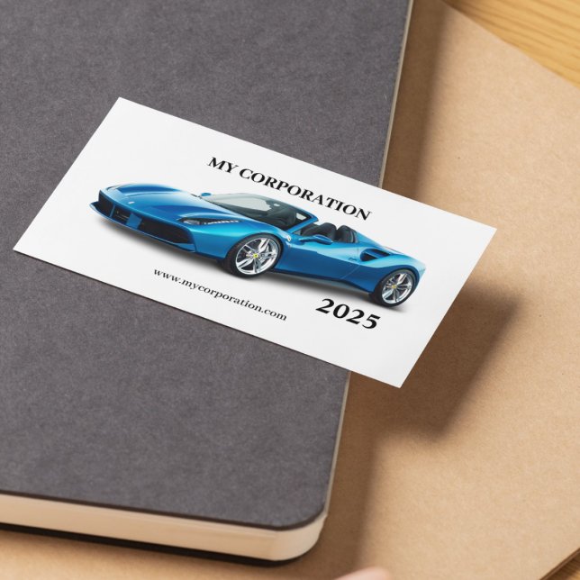 Tarjeta De Visita Calendario de bolsillo del Blue Sport Car 2025 (Subido por el creador)
