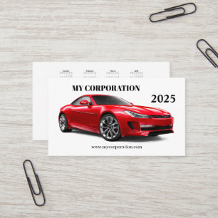Tarjeta De Visita Calendario de bolsillo del coche Red Sport 2025