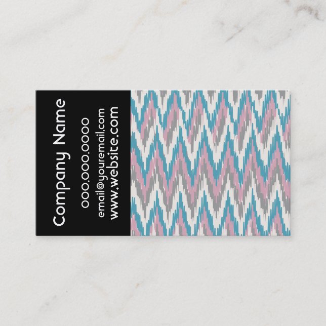 Tarjeta De Visita Calendario de bolsillo ZigZag rosa y azul turbio 2 (Anverso)