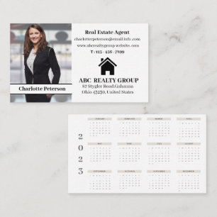 Tarjeta De Visita Calendario de Fotos Moderno de Bienes Raíces