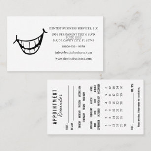 Tarjeta De Visita Calendario de Recordatorio de Cita con Dentista Ta