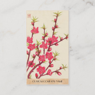 Tarjeta De Visita Calendario floral de cerezo de Japón de Kawarazaki