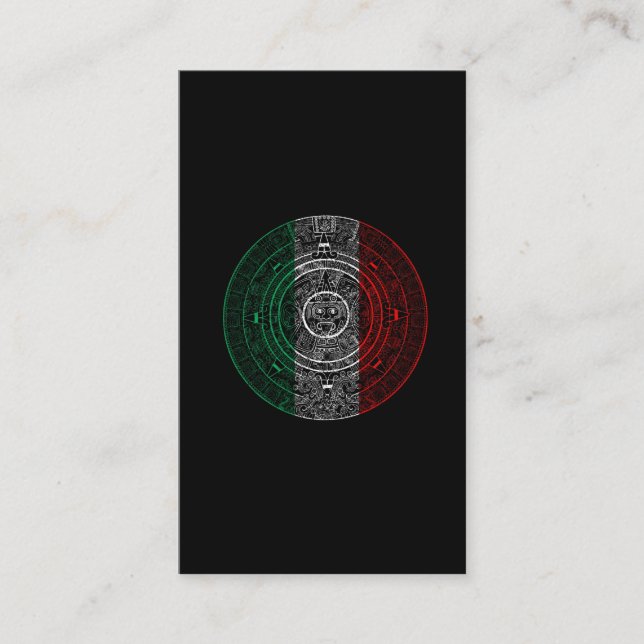 Tarjeta De Visita Calendario mexicano azteca arte de bandera mexican (Anverso)