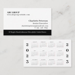 Tarjeta De Visita Calendario moderno profesional 2023