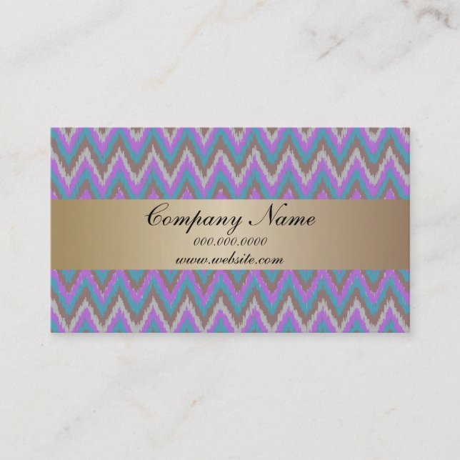 Tarjeta De Visita Calendario Orchid Ikat ZigZag Pocket 2019 (Anverso)