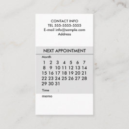 Tarjeta De Visita Calendario simple