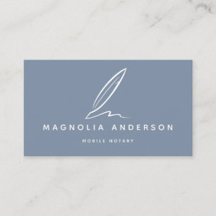 Tarjeta De Visita Cálido de notario móvil Blanco azul