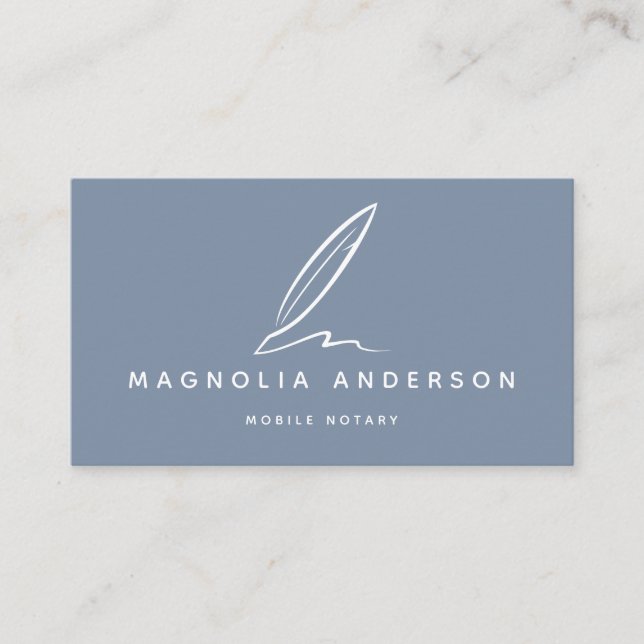 Tarjeta De Visita Cálido de notario móvil | Blanco azul (Anverso)