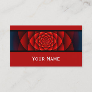 Tarjeta De Visita Calidoscopio Fractal - rosa roja + tu texto
