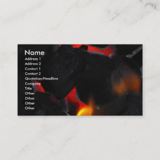 Tarjeta de visita caliente de los carbones