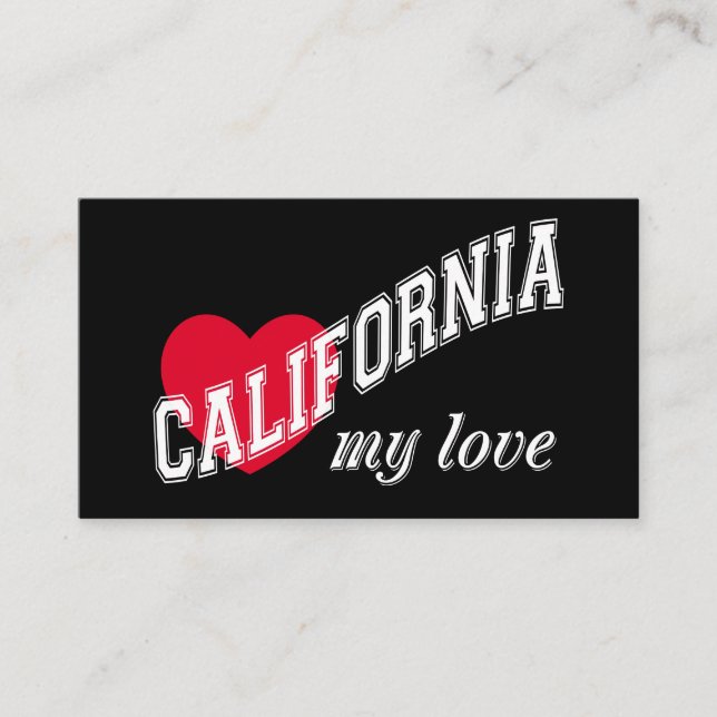 Tarjeta De Visita California mi amor (Anverso)