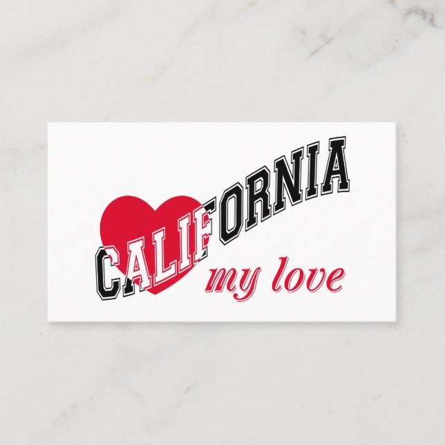 Tarjeta De Visita California mi amor (Anverso)