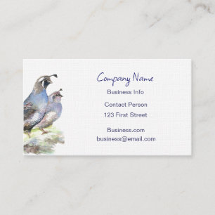 Tarjeta De Visita California Quail Business Card Bird Nature