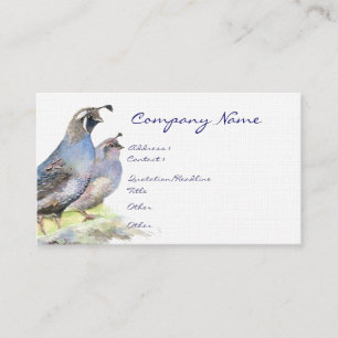 Tarjeta De Visita California Quail Business Card Bird Nature