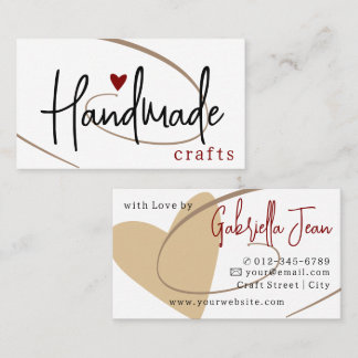 Tarjeta De Visita Caligrafía de artesanías artesanales Firma Corazón