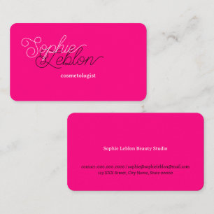 Tarjeta De Visita Caligrafía de belleza cural Cosmetólogo rosa brill