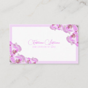Tarjeta De Visita Caligrafía de flor orquídea boda floral Código QR