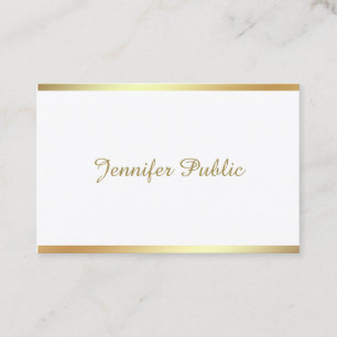 Tarjeta De Visita Caligrafía de guión dorado Hermosa Moderna Única