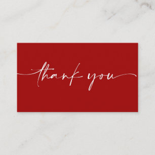Tarjeta De Visita Caligrafía de guión rojo minimalista, orden de agr