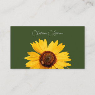 Tarjeta De Visita Caligrafía de la abeja de girasol amarillo floral 