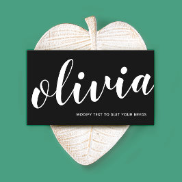 Tarjeta De Visita Caligrafía de la escritura de firma en blanco negr