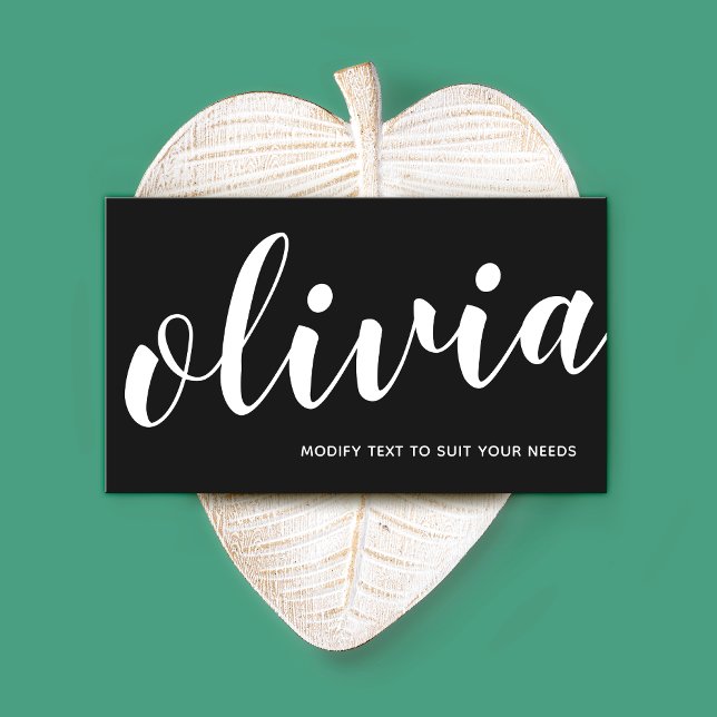 Tarjeta De Visita Caligrafía de la escritura de firma en blanco negr (Subido por el creador)