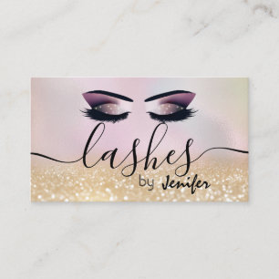 Tarjeta De Visita Caligrafía de ojos de maquillaje de lujo Purpurino