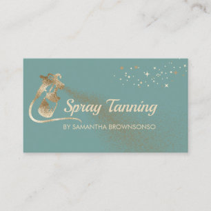 Tarjeta De Visita Caligrafía elegante retro verde Tan Spray