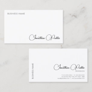 Tarjeta De Visita Caligrafía Elegante Simple Profesional Moderno