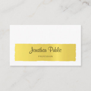 Tarjeta De Visita Caligrafía Elegante Tendencia Dorada Minimalista