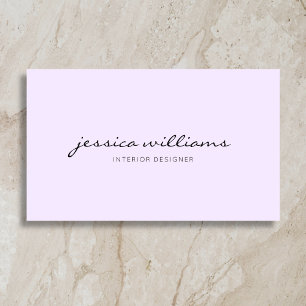 Tarjeta De Visita Caligrafía femenina neutra púrpura minimalista