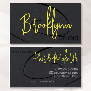 Tarjeta De Visita Caligrafía Firma Profesional Hair Studio