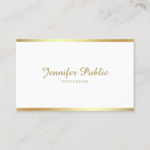 Tarjeta De Visita Caligrafía Gold moderna sofisticada