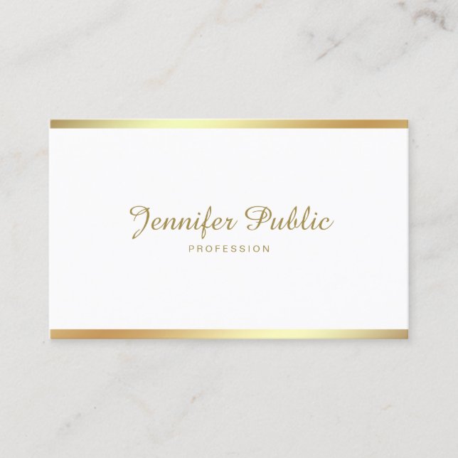 Tarjeta De Visita Caligrafía Gold moderna sofisticada (Anverso)