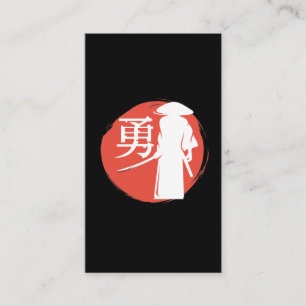 Tarjeta De Visita Caligrafía japonesa luchador guerrero samurai