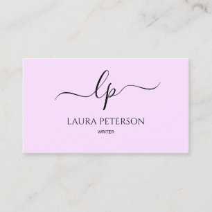 Tarjeta De Visita Caligrafía manuscrita elegante y simple de la