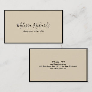 Tarjeta De Visita Caligrafía manuscrita simple de escritura blanca