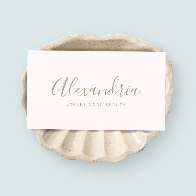 Tarjeta De Visita Caligrafía manuscrita simple de escritura rosa (Subido por el creador)