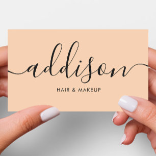 Tarjeta De Visita Caligrafía minimalista melocotón suave femenino mo