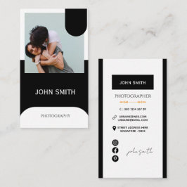 Tarjeta De Visita Caligrafía minimalista moderna Fotografía negro