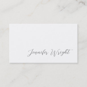 Tarjeta De Visita Caligrafía minimalista profesional gris blanco